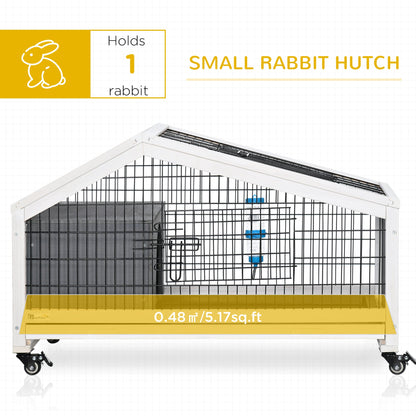 PawHut Rabbit Hutch with Water Bottle