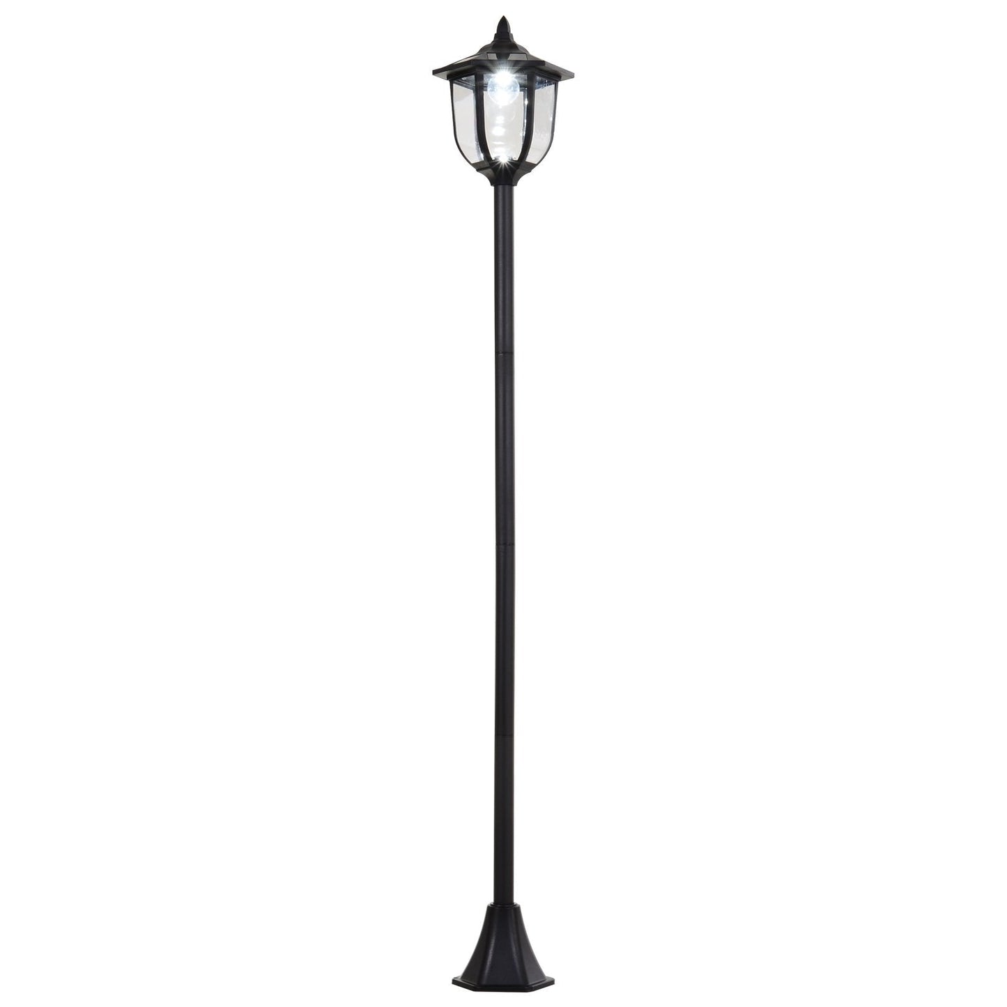 Outdoor Garden Solar Post Lamp Sensor Light LED Lantern Bollard Pathway Torch Light 1.77m Tall