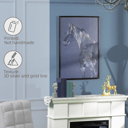 Canvas Wall Art Gold Textured Horse