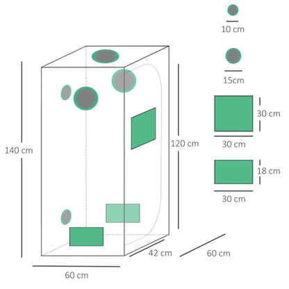 Hydroponic Plant Grow Tent W/ Window Tool Bag