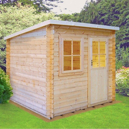 Shire Dean 9' 9" x 13' 8" Pent Log Cabin - Premium 70mm Cladding Tongue & Groove