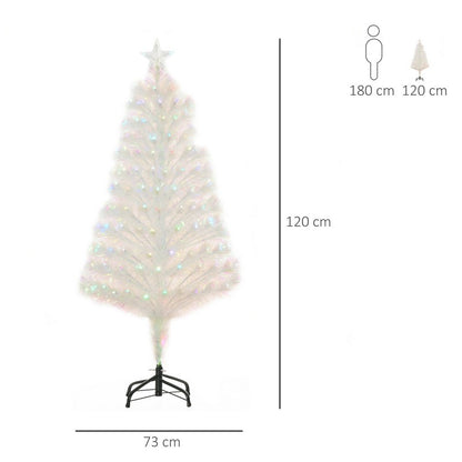 Homcom 4FT Prelit Artificial Christmas Tree with Fiber Optic LED Light