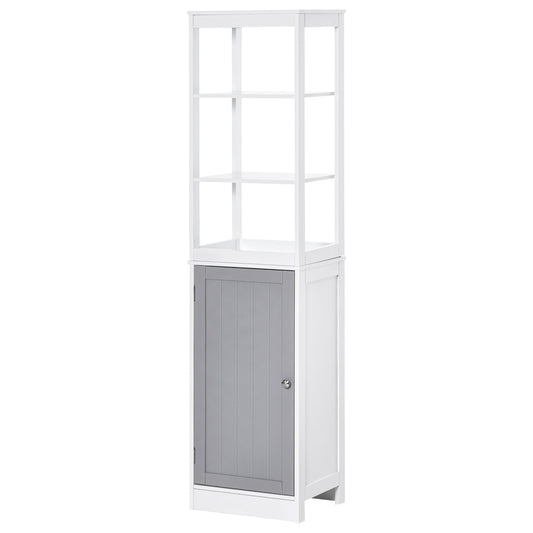 kleankin Tall Bathroom Cabinet Free Standing Slimline Cupboard Tallboy Unit Storage Organiser for Bathroom