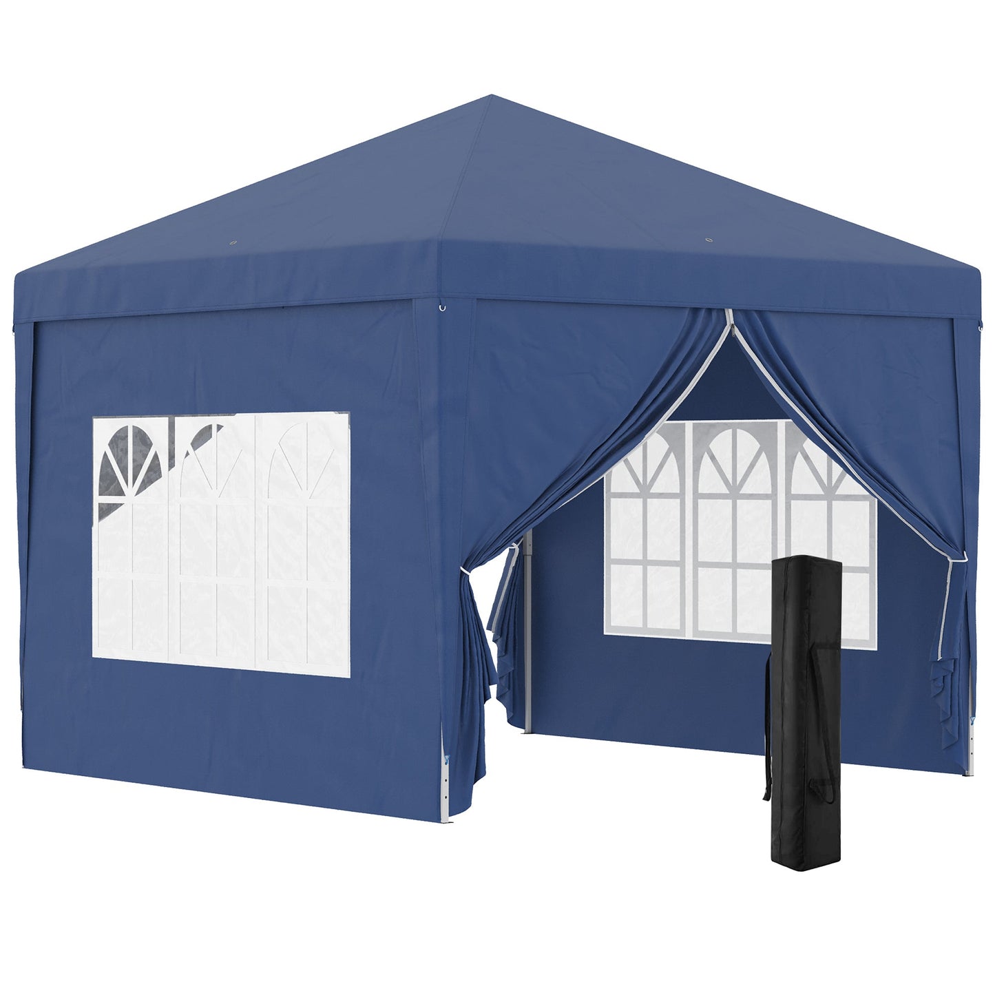 3 x 3 Meters Pop Up Water Resistant Gazebo Wedding Camping Party Tent Canopy Marquee with Carry Bag and 2 Windows