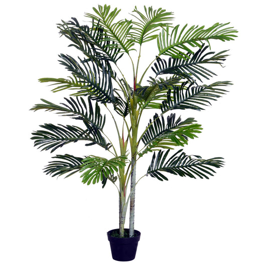 150cm5ft Artificial Palm Tree Decorative Indoor Faux Green Plant w/Leaves Home Décor Tropical Potted Home Office