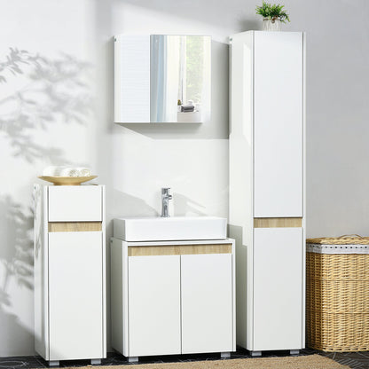 kleankin Tall Bathroom Cabinet with Adjustable Shelves