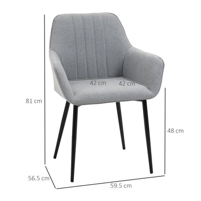 Dining Chairs Linen Fabric Accent Chairs Metal Legs