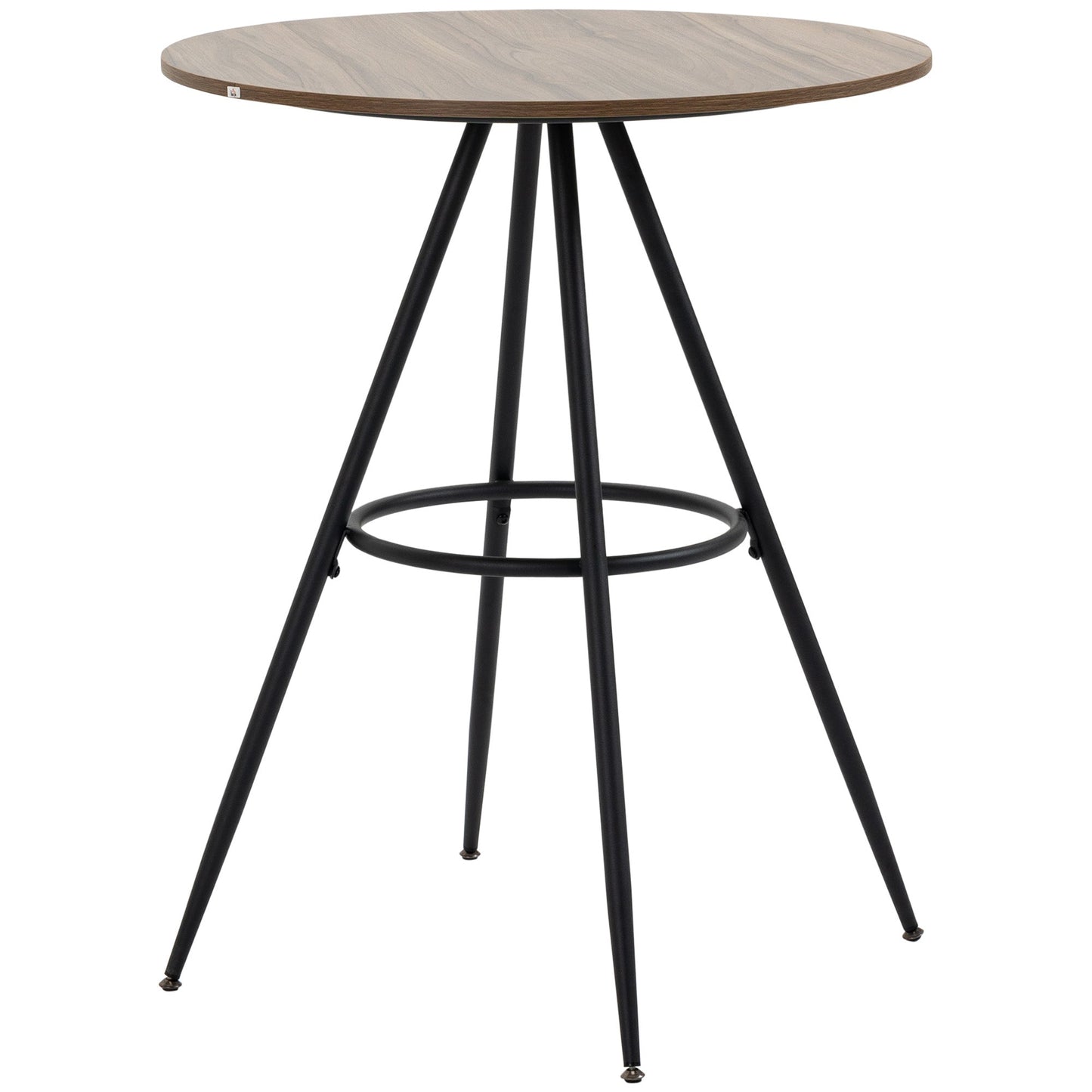 Round Counter Bistro Bar Table with Fixed Tabletop and Steel Legs