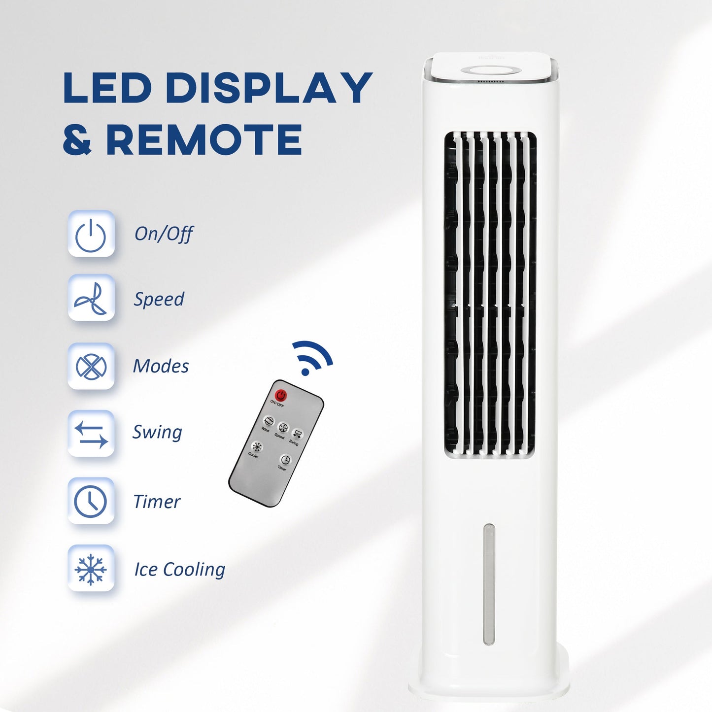 5L Oscillating Three Speed Air Cooler With Timer & Remote Control White by Homcom