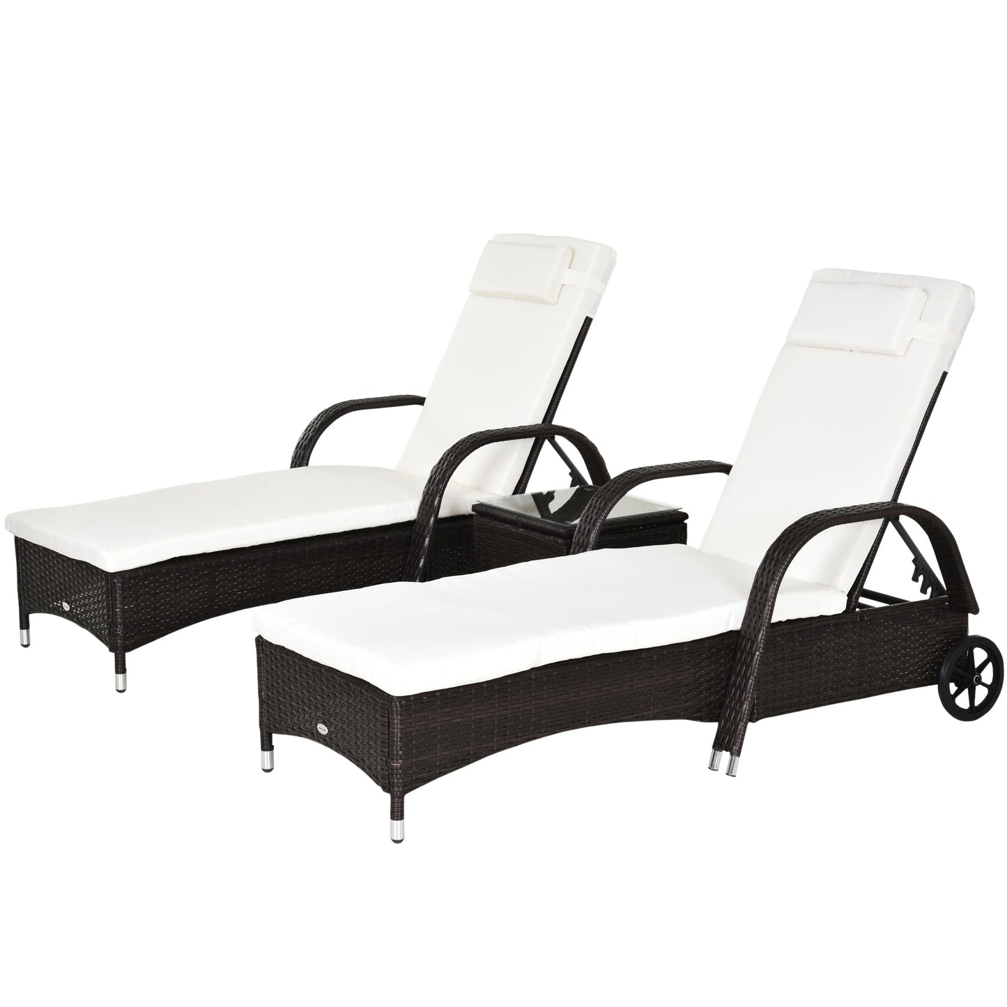 3-Pieces Patio Lounge Chair Set