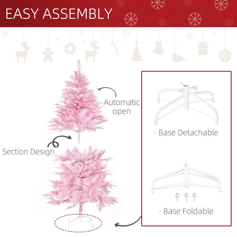 5ft Christmas Tree Artificial - Pink 576 Tips