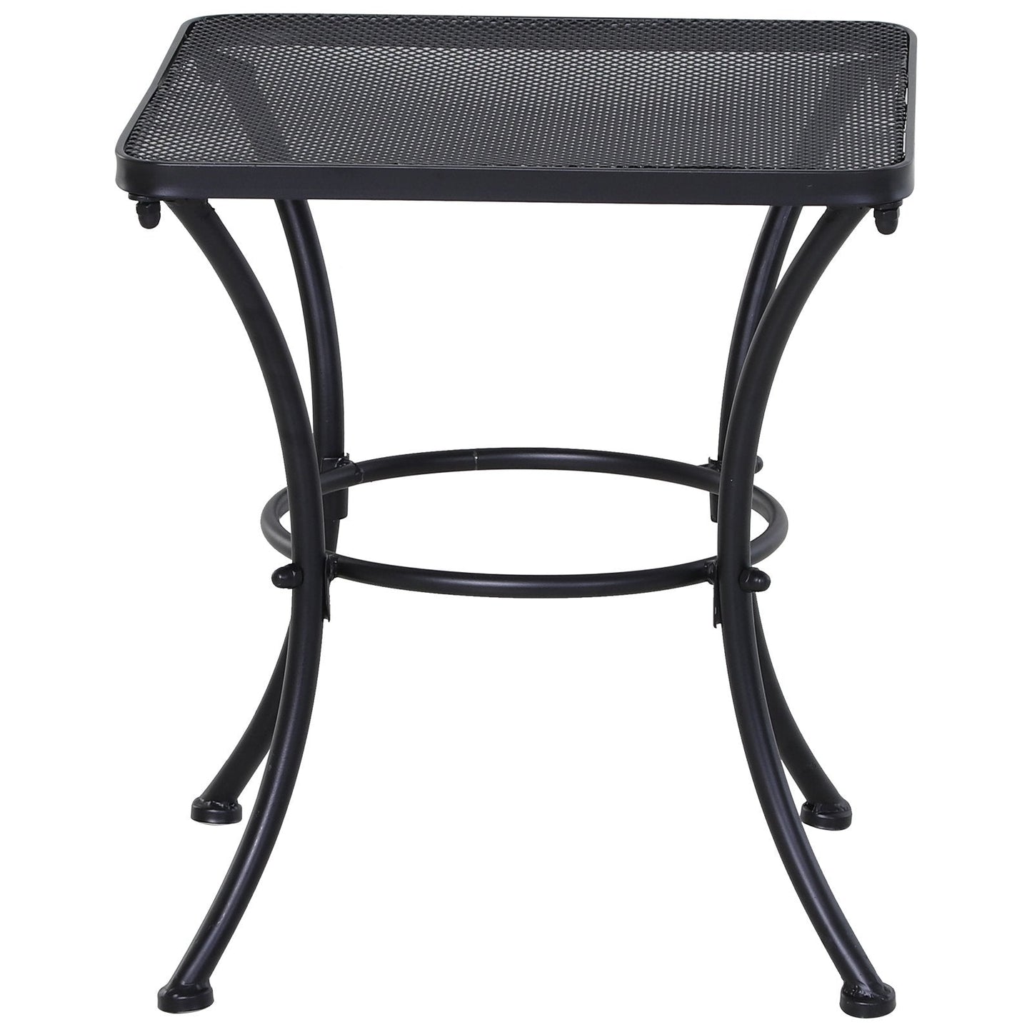 Metal Square Outdoor Garden Bistro Table Black