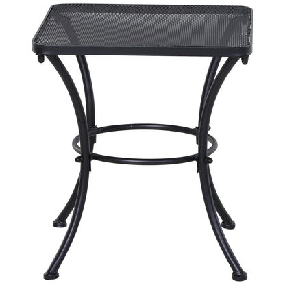 Metal Square Outdoor Garden Bistro Table Black