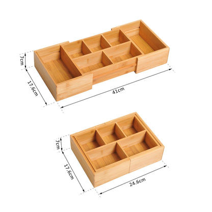 Extendable Drawer Organiser Tray Drawer Inserts Storage Holder Dividers 24.6-41cm