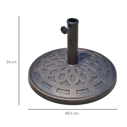 14kg Round Garden Parasol Base Holder Decorative Resin Market Umbrella Stand with Adjustable Coupler