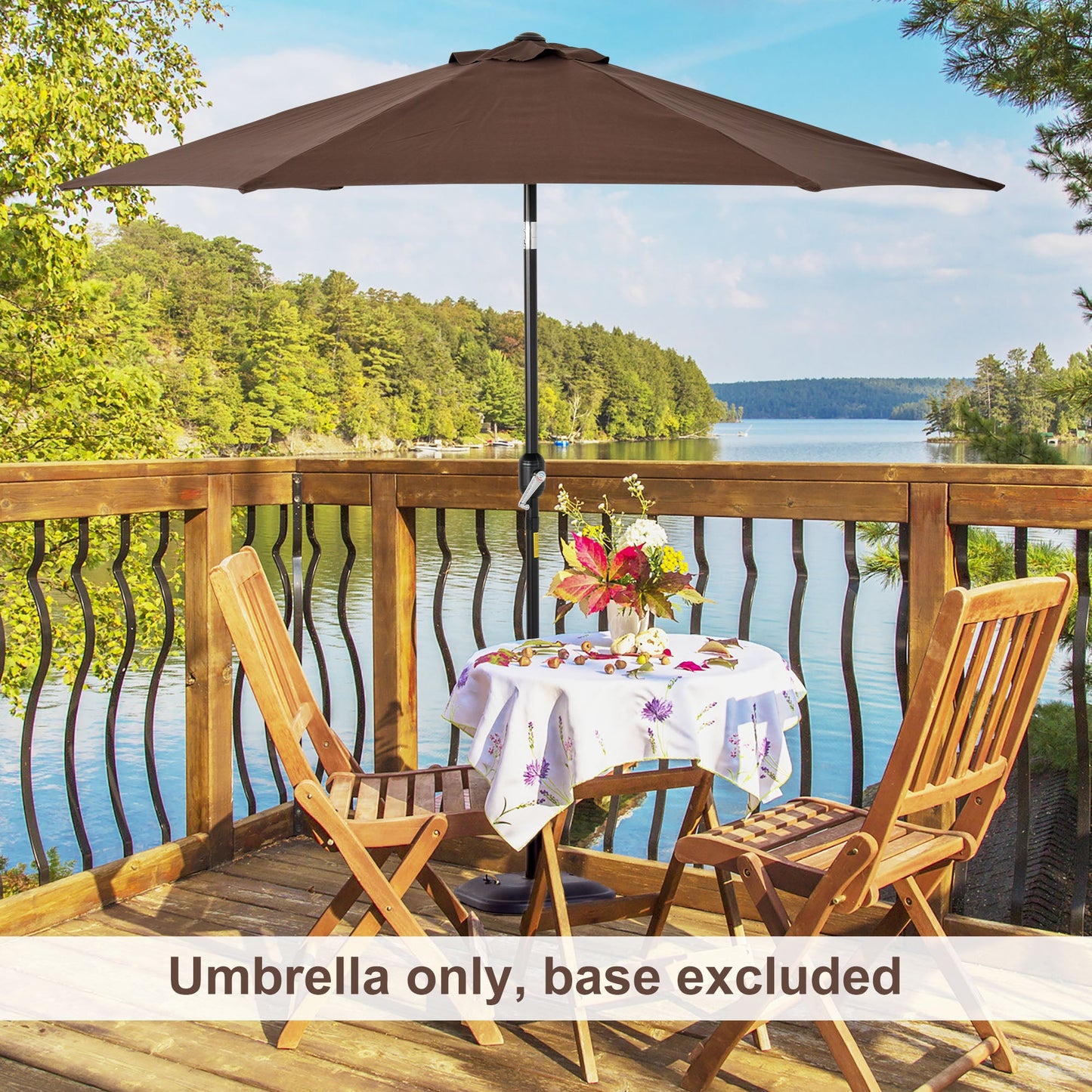 2.7M Garden Parasol Umbrella with Tilt and Crank