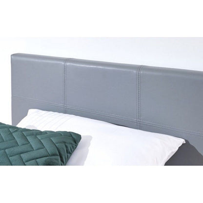 Winston Small Double Ottoman Bed Faux Leather Grey 4 x 7ft