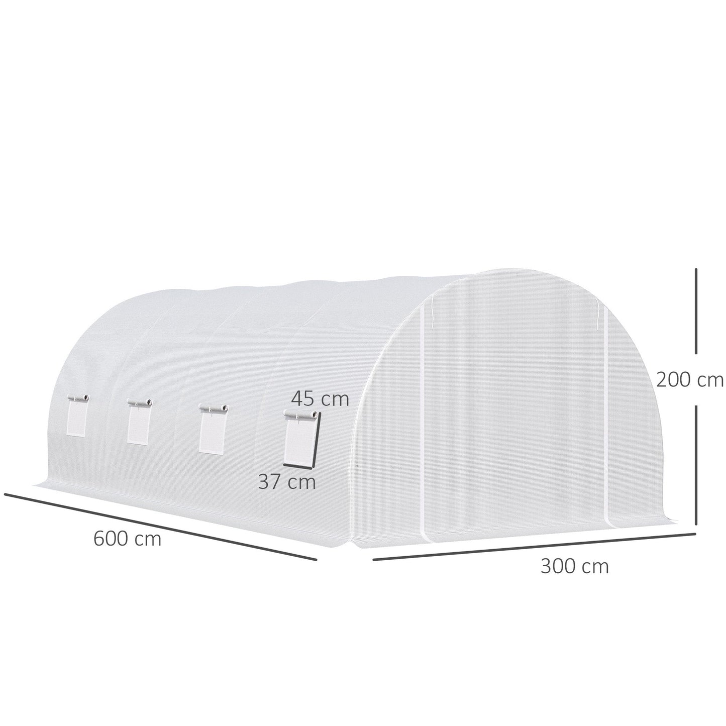 6 x 3 x 2 m Polytunnel Greenhouse