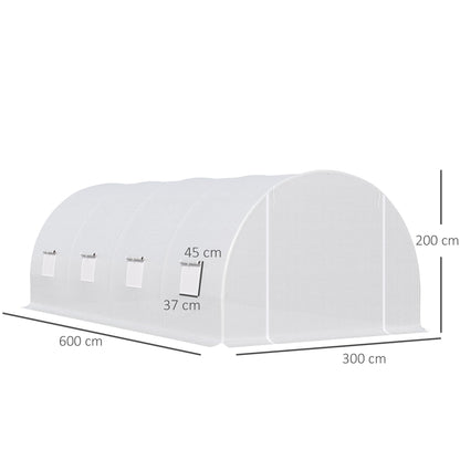 6 x 3 x 2 m Polytunnel Greenhouse