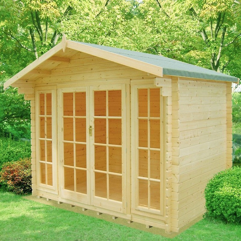 Shire Epping 9' 9" x 5' 10" Apex Log Cabin - Premium 34mm Cladding Tongue & Groove