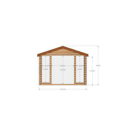 Shire Epping 9' 9" x 5' 10" Apex Log Cabin - Premium 44mm Cladding Tongue & Groove