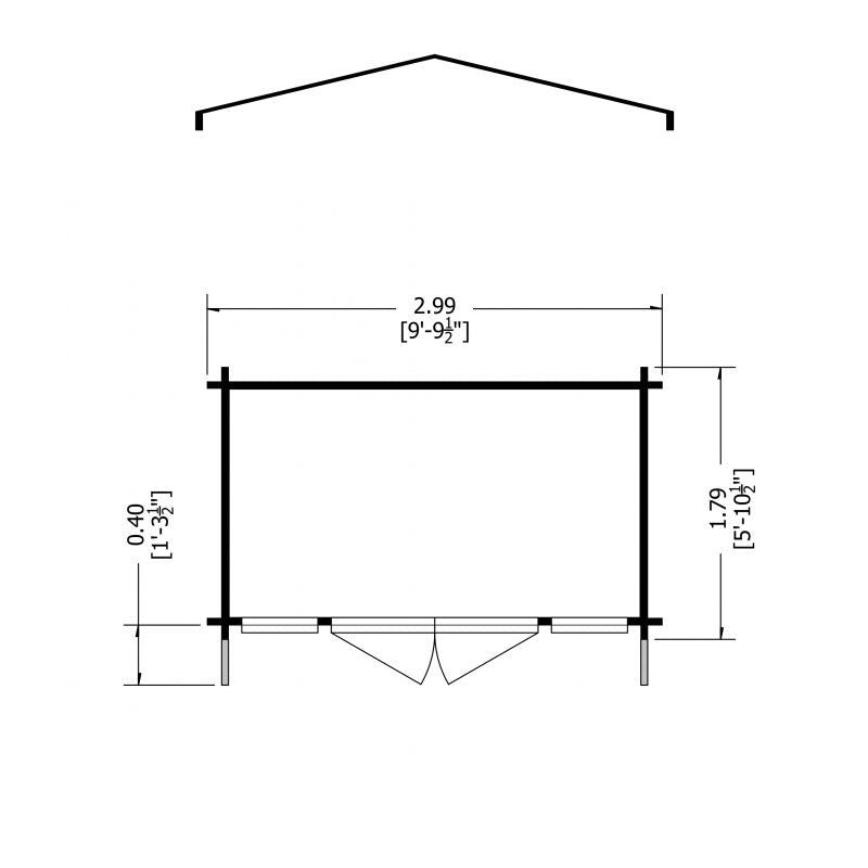 Shire Epping 9' 9" x 5' 10" Apex Log Cabin - Premium 70mm Cladding Tongue & Groove