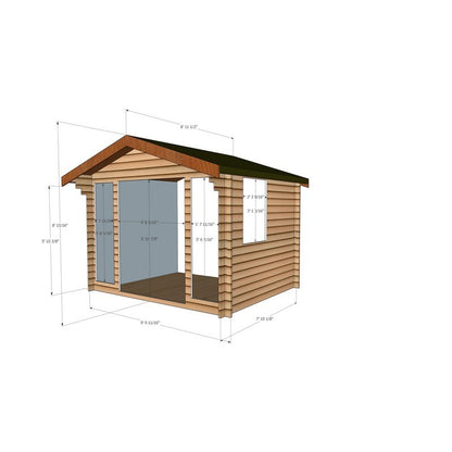 Shire Epping 8' x 10' Apex Log Cabin - Classic 28mm Cladding Tongue & Groove