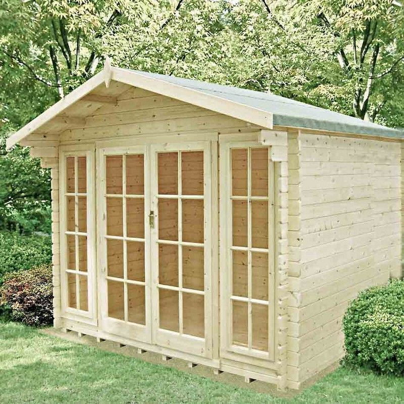 Shire Epping 9' 9" x 11' 9" Apex Log Cabin - Premium 28mm Cladding Tongue & Groove