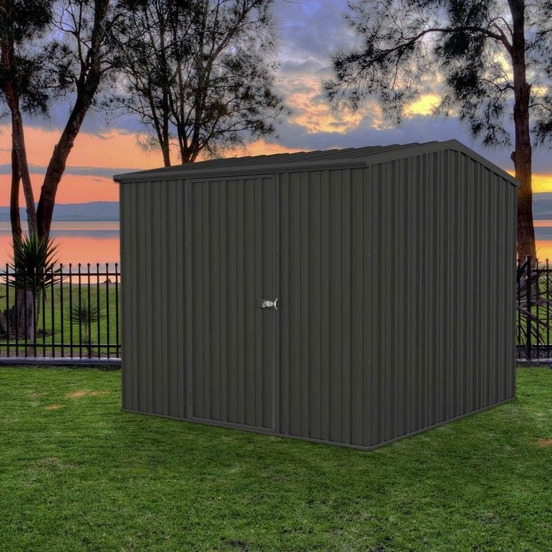 Absco Premier 7' 4" x 7' 4" Apex Shed Steel Monument Grey - Classic