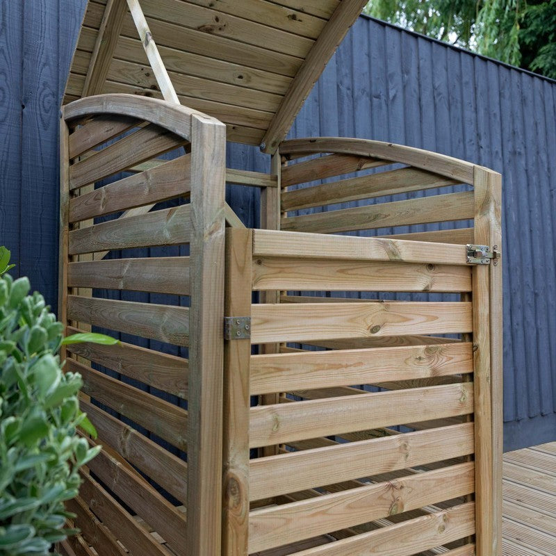 Mercia 2' 7" x 2' 7" Curved Bin Store - Premium Pressure Treated Slatted