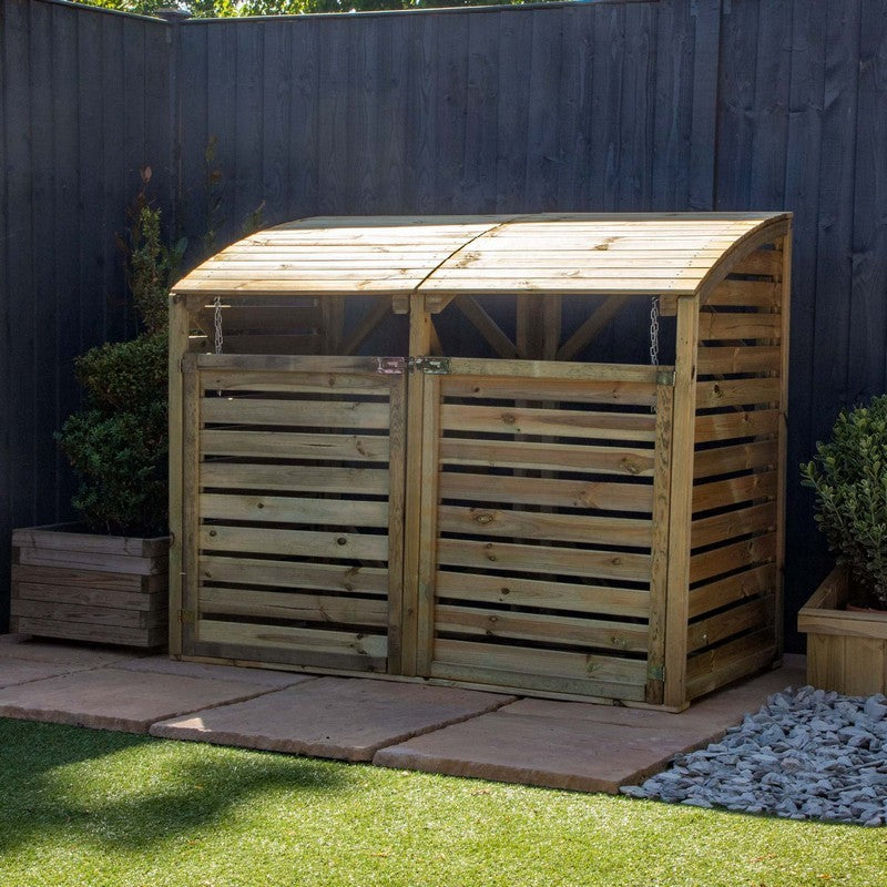 Mercia 5' 2" x 2' 7" Curved Bin Store - Premium Pressure Treated Slatted