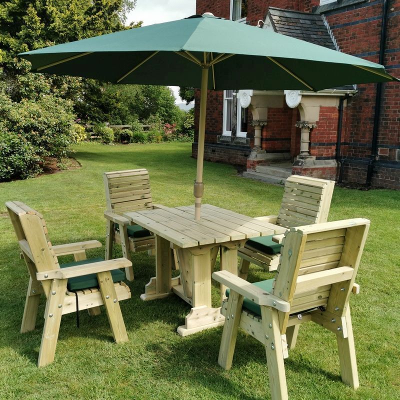 Ergo 4 Seat Chair Rectangle Table Set by Churnet Valley