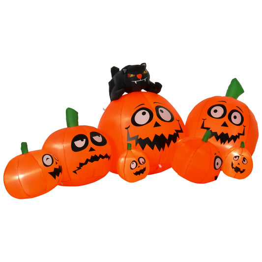 Halloween Decoration Inflatable Pumpkin & Cat LED Lights Flashing Eyes Accessories Seasonal Spooky Fun Outdoor Indoor Party Adult Kids