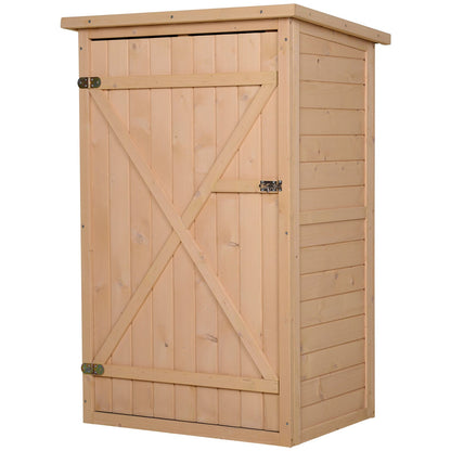 Standard 75cm Single Door Pent Garden Store With Shelves Fir Wood Natural by Steadfast