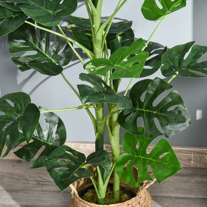 100cm/3.3FT Artificial Monstera Tree Decorative Cheese Plant 21 Leaves with Nursery Pot