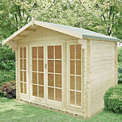 Shire Epping 11' 9" x 13' 8" Apex Log Cabin - Premium 28mm Cladding Tongue & Groove