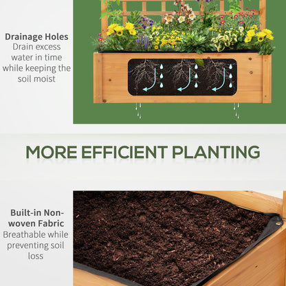 Wooden Planter Raised Elevated Garden Bed with 2 Shelves for Vegetables Flowers