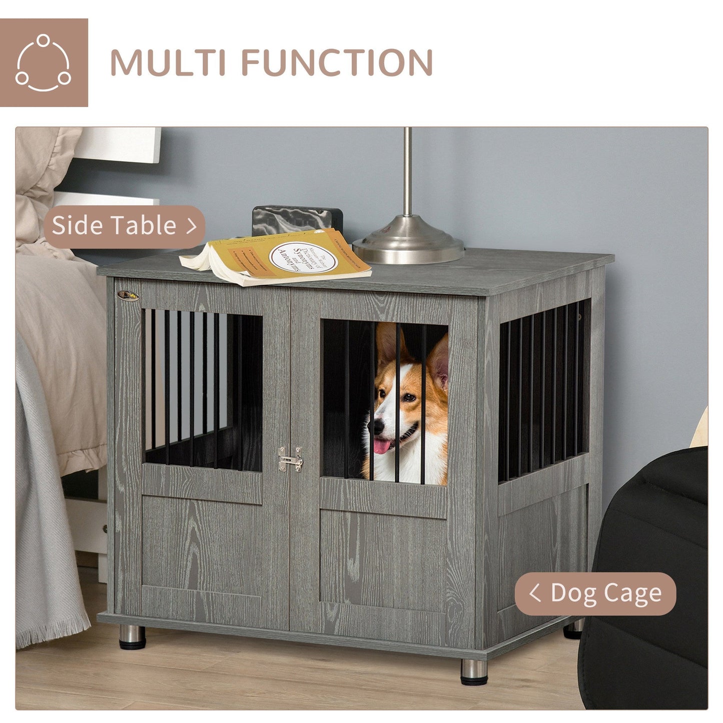 PawHut Dog Crate Furniture End Table