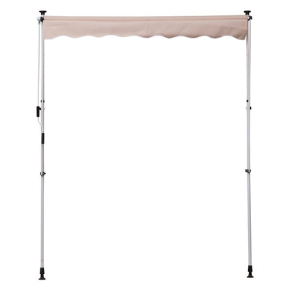 2x1.5m Adjustable Outdoor Aluminium Frame Awning Beige