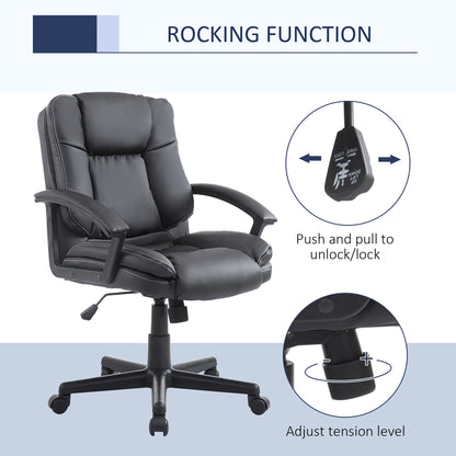 PU Leather Executive Office Chair-Black