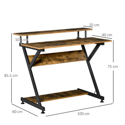 Industrial Computer Desk with Storage