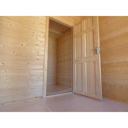 Shire Firestone 12' 8" x 17' 3" Reverse Apex Log Cabin - Premium 44mm Cladding Tongue & Groove