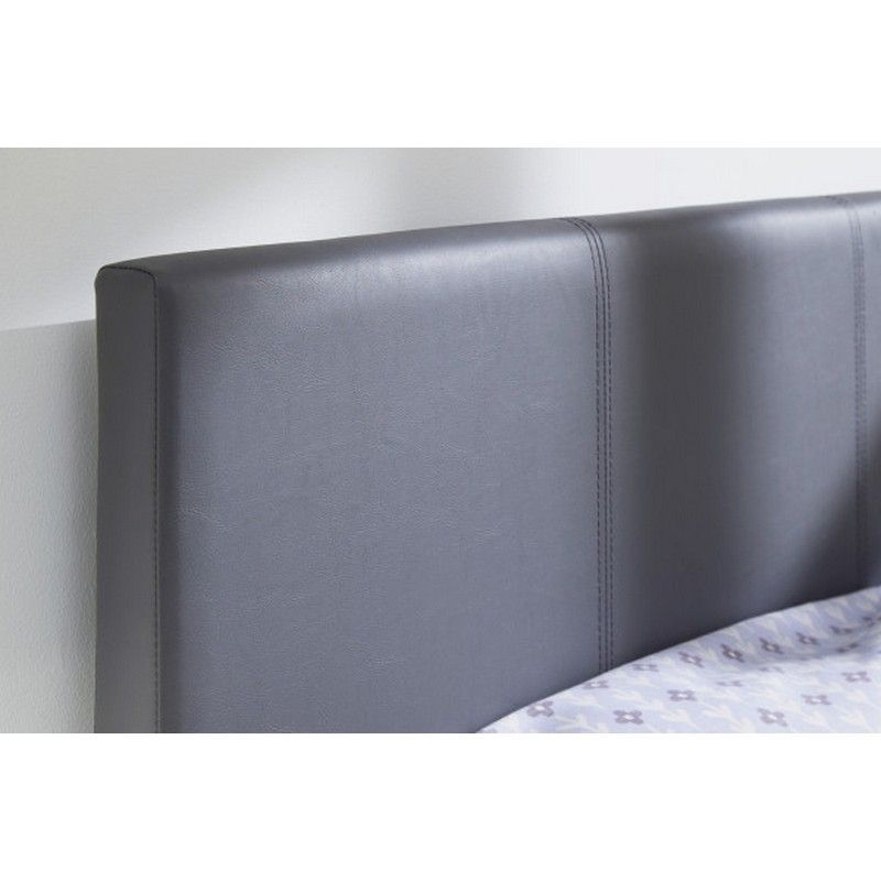 Bugi Single Bed Faux Leather Grey 3 x 7ft