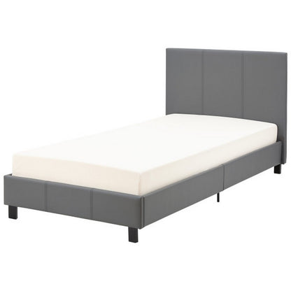 Bugi Single Bed Faux Leather Grey 3 x 7ft