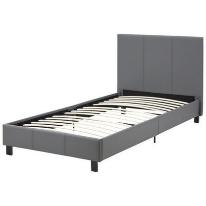 Bugi Single Bed Faux Leather Grey 3 x 7ft