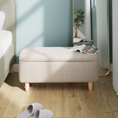 Florence  Bench Wood & Fabric Beige