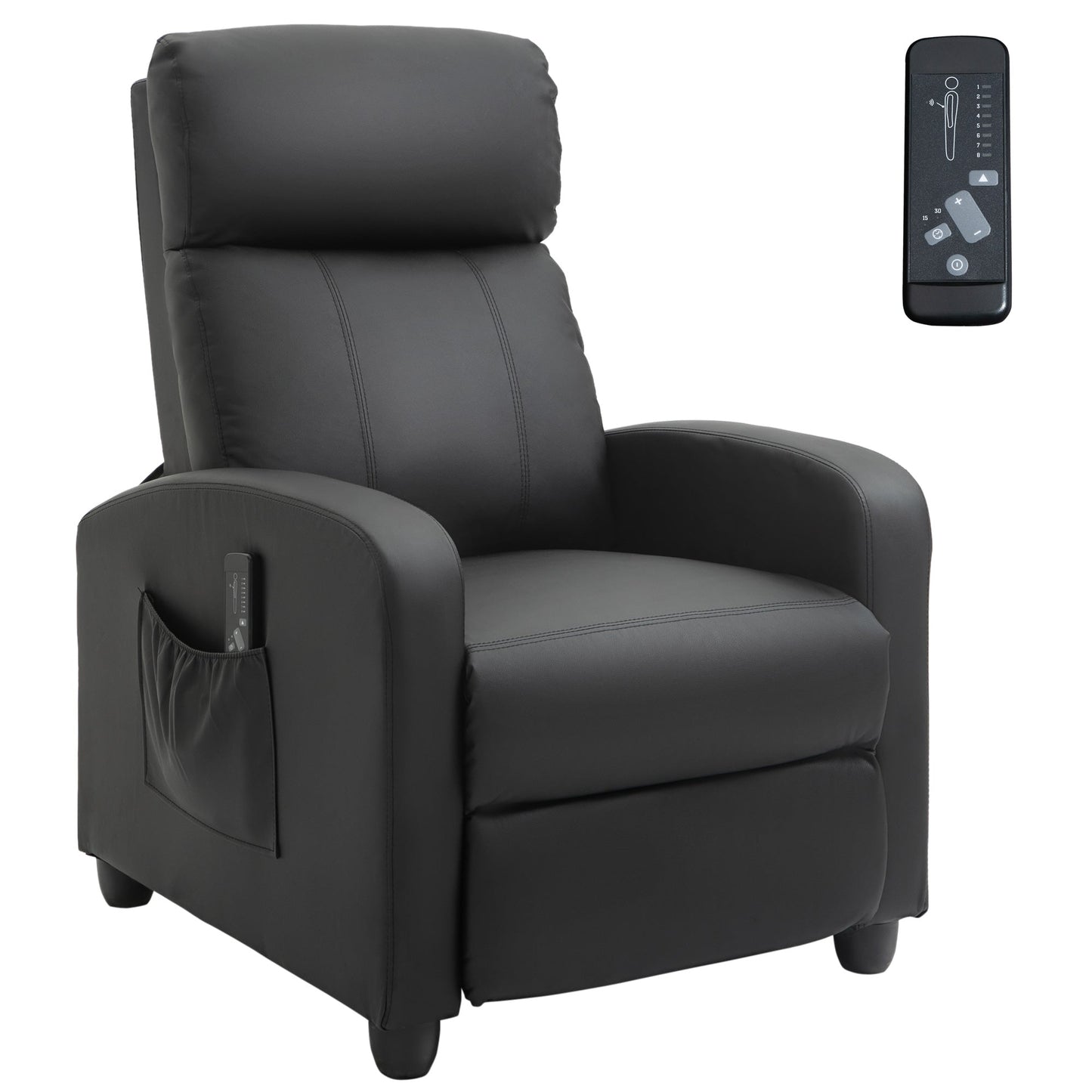 Recliner Sofa Chair PU Leather Massage Armcair w/ Remote Control