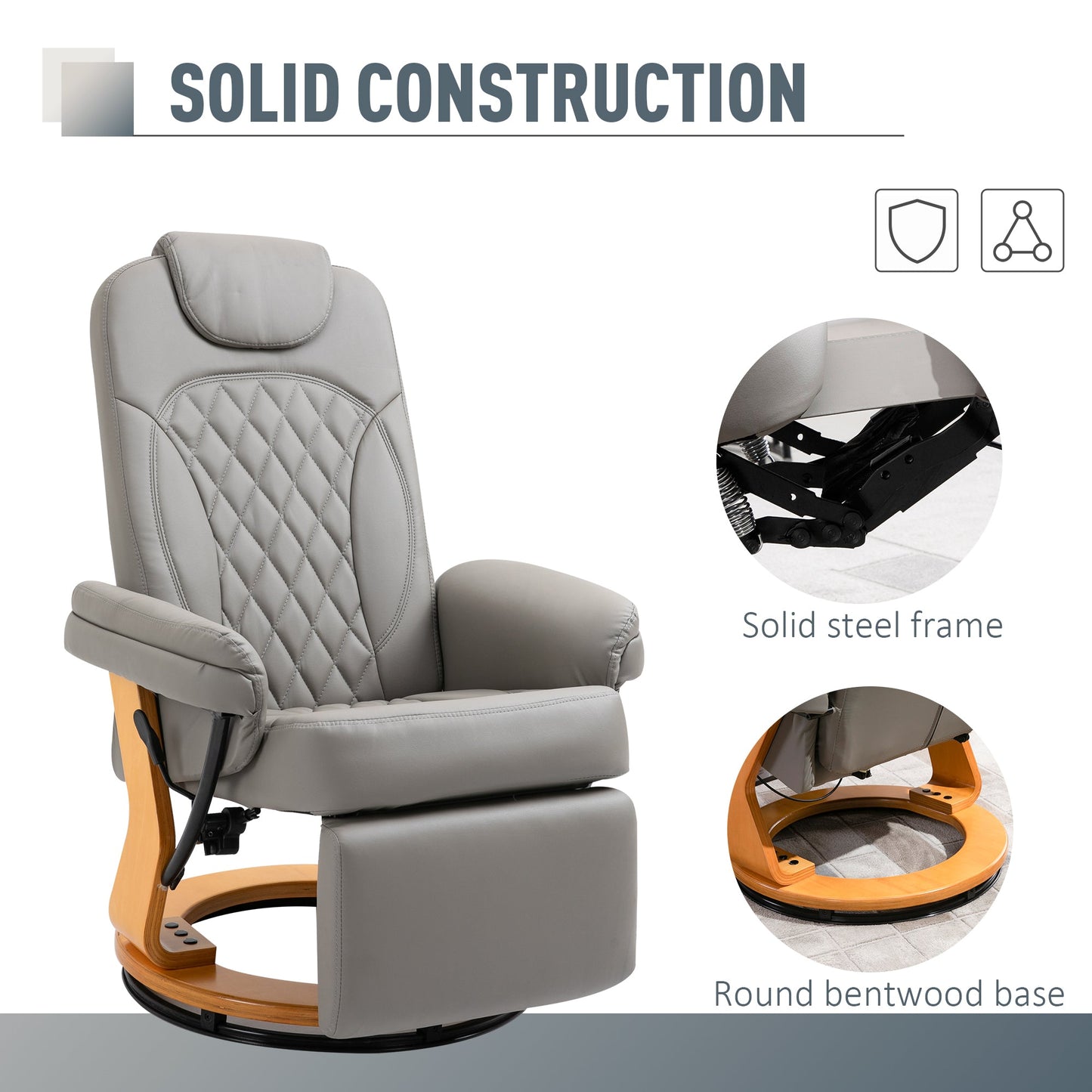 PU Recliner Chair with Footrest