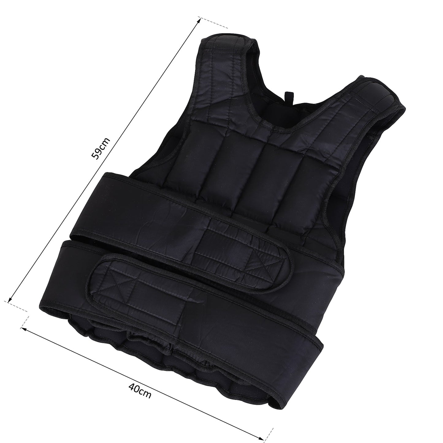 15kg Adjustable Metal Sand Weight Vest Black