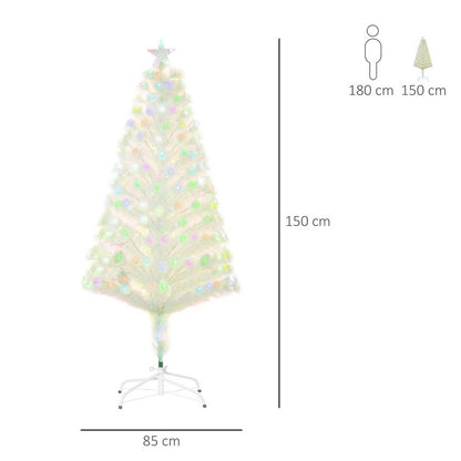 5FT Prelit Artificial Christmas Tree with Fiber Optic LED Light